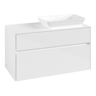 V&B Meuble sous lavabo Collaro 100x54,8x50 cm, lavabo droite, blanc brillant