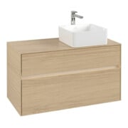 V&B Meuble sous lavabo Collaro 100x54,8x50 cm, lavabo droite, LED 7,3 W, Nord Oa