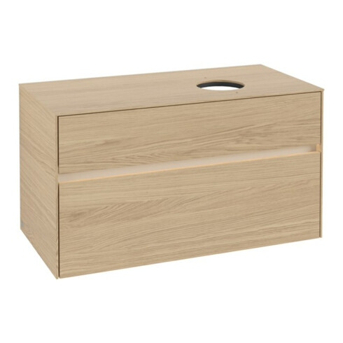 V&B Meuble sous lavabo Collaro 100x54,8x50 cm, lavabo droite, LED 7,3 W, Nord Oa