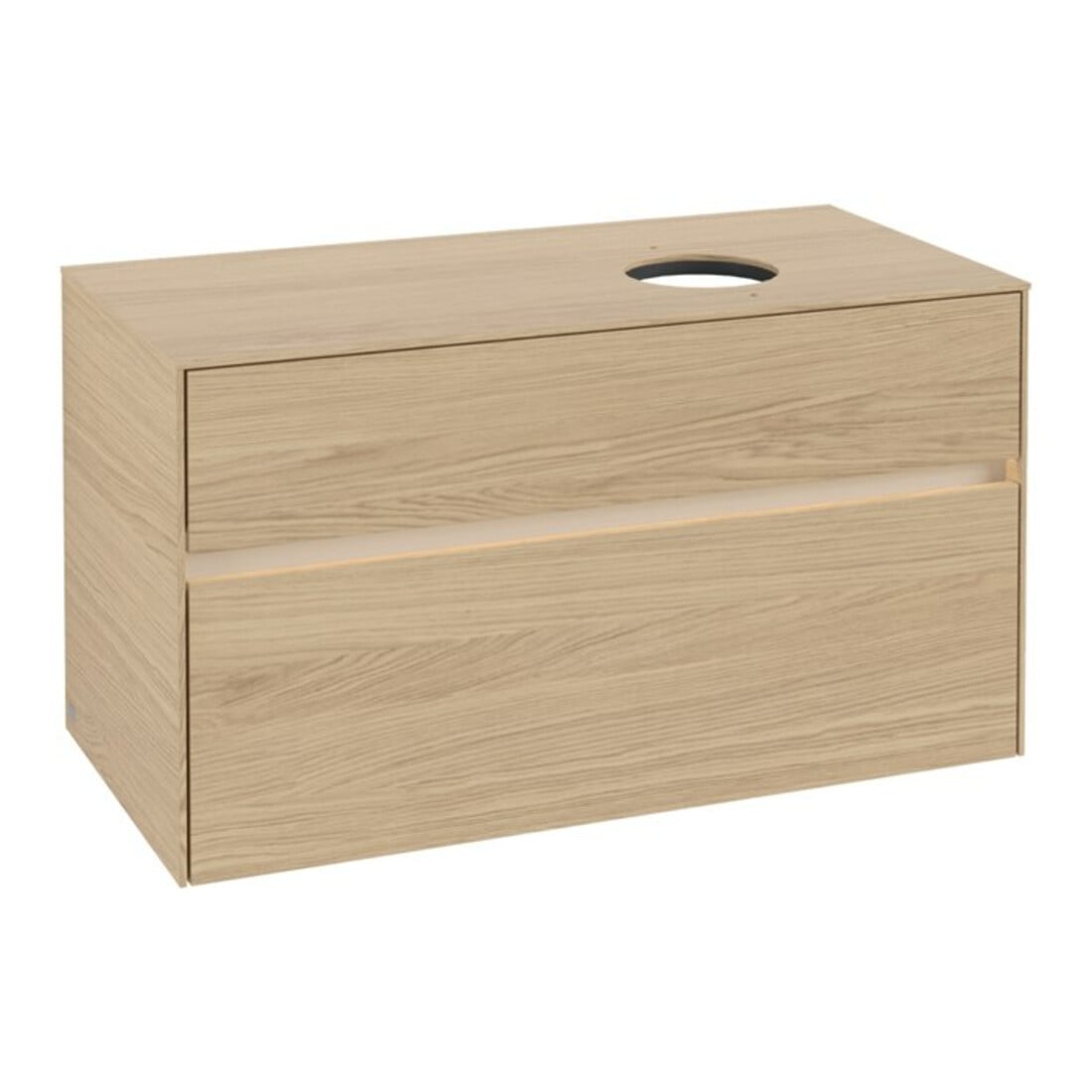 V&B Meuble sous lavabo Collaro 100x54,8x50 cm, lavabo droite, LED 7,3 W, Nord Oa