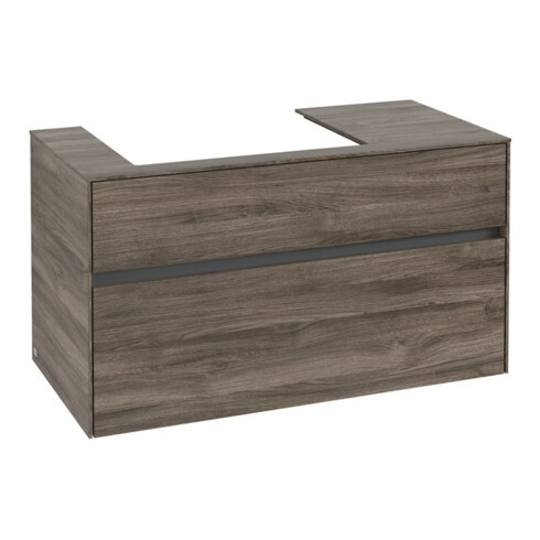 V&B Meuble sous lavabo Collaro 100x54,8x50 cm, lavabo gauche, chêne pierre