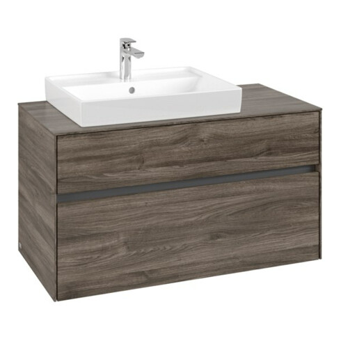 V&B Meuble sous lavabo Collaro 100x54,8x50 cm, lavabo gauche, chêne pierre
