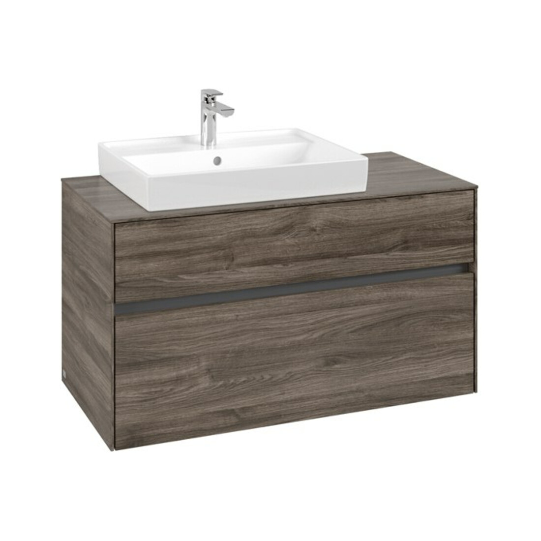 V&B Meuble sous lavabo Collaro 100x54,8x50 cm, lavabo gauche, chêne pierre