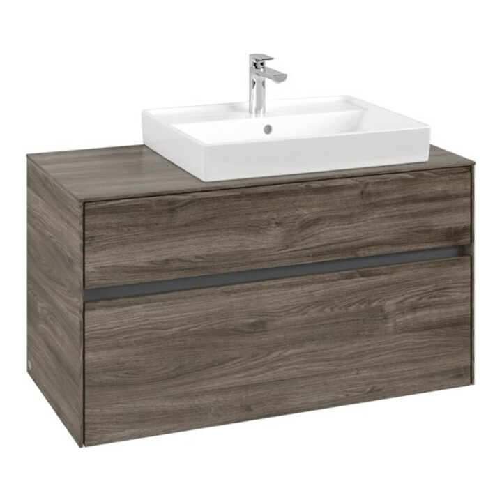 V&B Meuble sous lavabo Collaro 100x54,8x50 cm, lave-mains droit, chêne pierre
