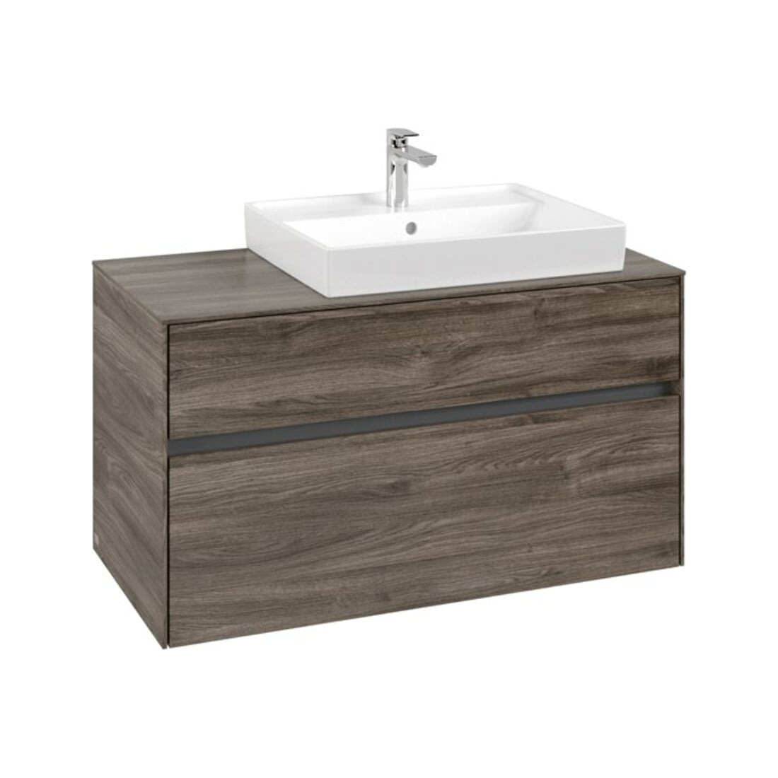 V&B Meuble sous lavabo Collaro 100x54,8x50 cm, lave-mains droit, chêne pierre