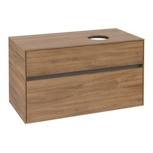 V&B Meuble sous lavabo Collaro 100x54,8x50 cm, lave-mains droite, chêne Kansas