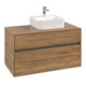 V&B Meuble sous lavabo Collaro 100x54,8x50 cm, LV droite, chêne Kansas-1