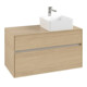 V&B Meuble sous lavabo Collaro 100x54,8x50 cm, LV droite, Chêne Nordic-1