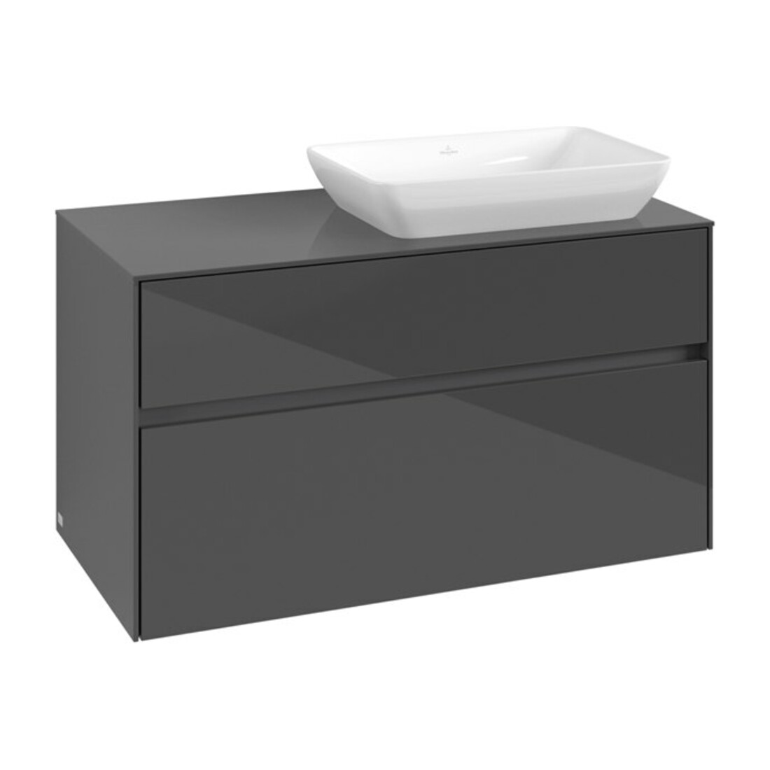 V&B Meuble sous lavabo Collaro 100x54,8x50 cm, LV droite, gris brillant