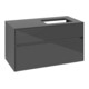 V&B Meuble sous lavabo Collaro 100x54,8x50 cm, LV droite, gris brillant-4