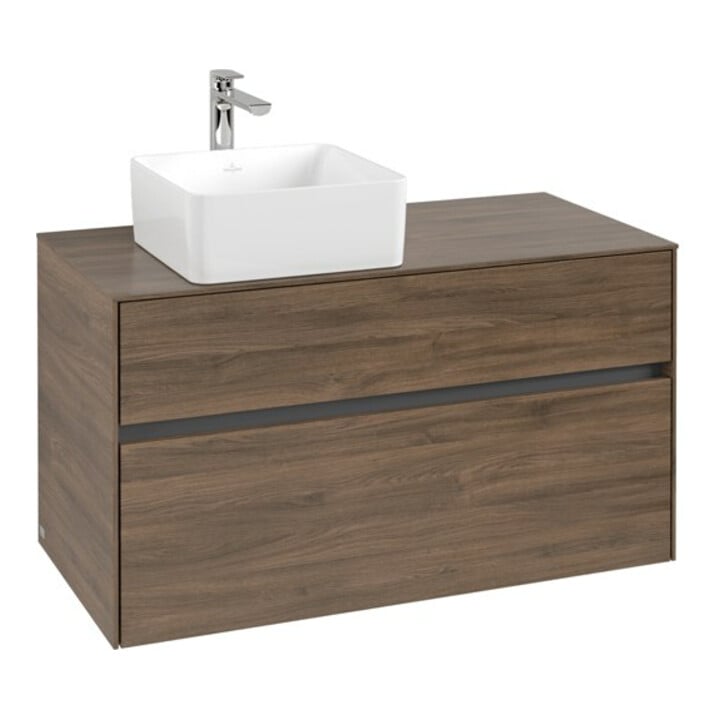 V&B Meuble sous-lavabo Collaro 100x54,8x50 cm, LV gauche, Chêne Arizona