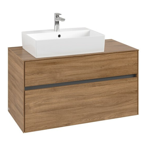 V&B Meuble sous lavabo Collaro 100x54,8x50 cm, LV gauche, chêne Kansas
