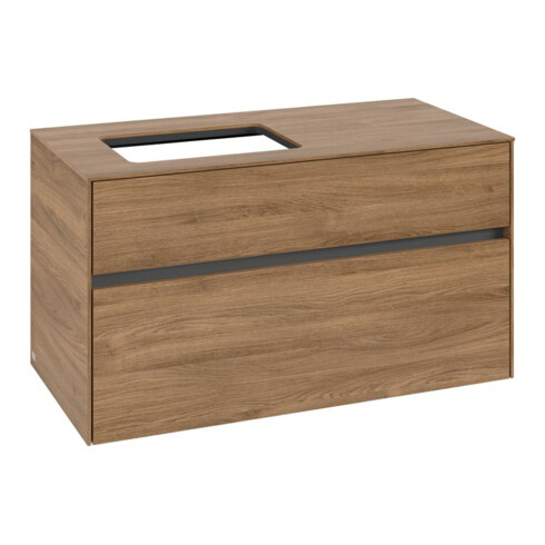 V&B Meuble sous lavabo Collaro 100x54,8x50 cm, LV gauche, chêne Kansas