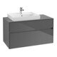 V&B Meuble sous-lavabo Collaro 100x54,8x50 cm, LV gauche, gris brillant-1