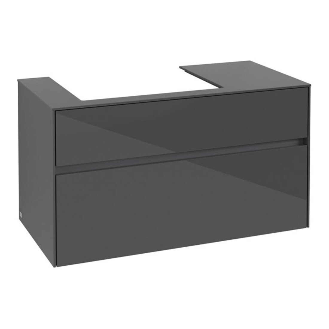 V&B Meuble sous-lavabo Collaro 100x54,8x50 cm, LV gauche, gris brillant