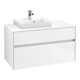 V&B Meuble sous-lavabo Collaro 100x54,8x50 cm, vasque à gauche, blanc brillant-1