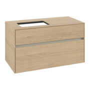 V&B Meuble sous lavabo Collaro 100x54,8x50 cm, vasque à gauche, chêne nordique-3