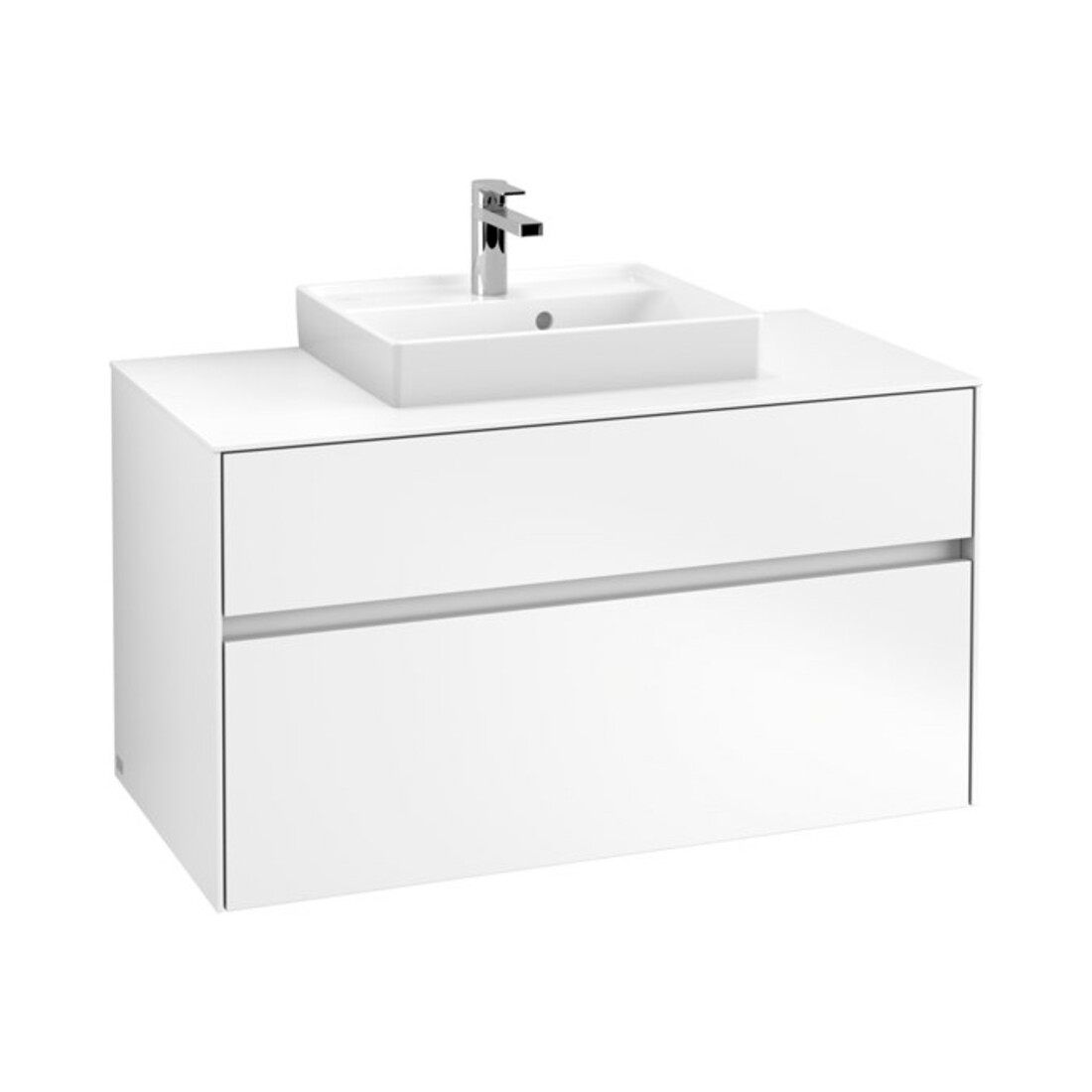 V&B Meuble sous-lavabo Collaro 100x54,8x50 cm, vasque centrale, blanc mat
