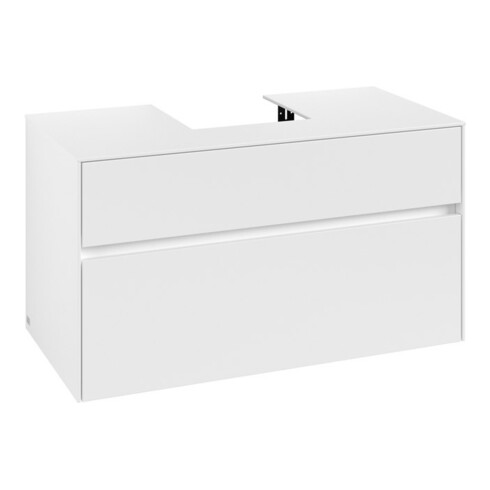 V&B Meuble sous-lavabo Collaro 100x54,8x50 cm, vasque centrale, blanc mat