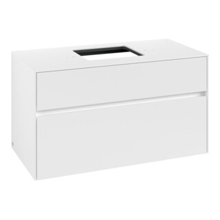 V&B Meuble sous lavabo Collaro 100x54,8x50 cm, vasque centrale, blanc mat
