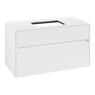 V&B Meuble sous-lavabo Collaro 100x54,8x50 cm, vasque centrale, blanc mat
