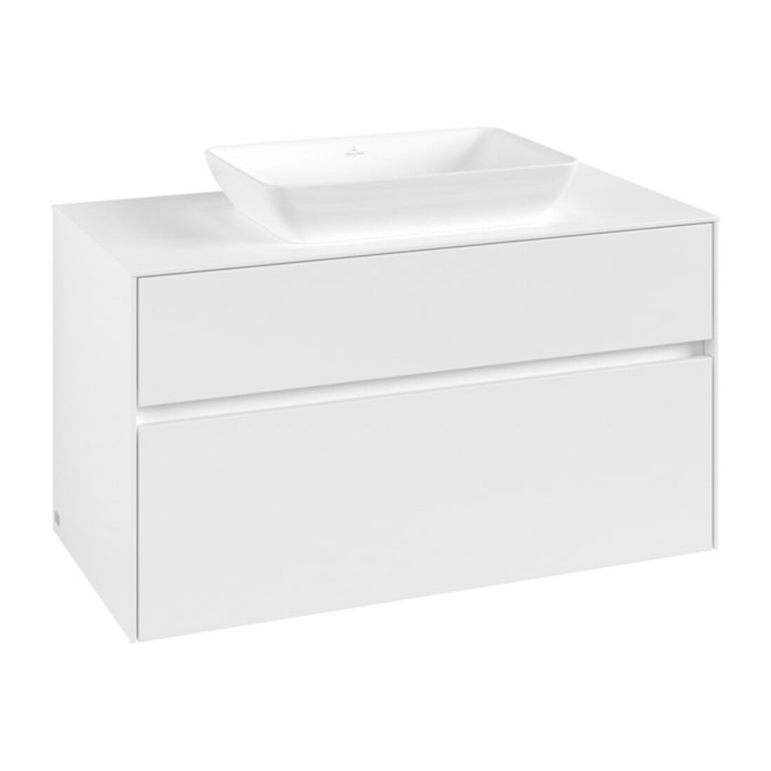 V&B Meuble sous-lavabo Collaro 100x54,8x50 cm, vasque centrale, blanc mat