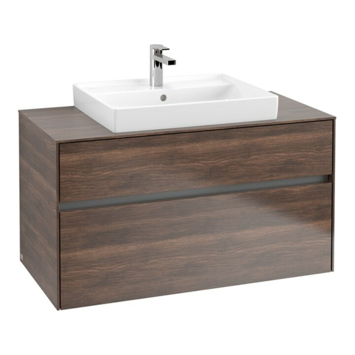V&B Meuble sous lavabo Collaro 100x54,8x50 cm, vasque centrale, chêne Arizona