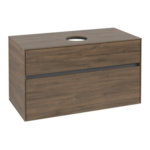 V&B Meuble sous lavabo Collaro 100x54,8x50 cm, vasque centrale, chêne Arizona