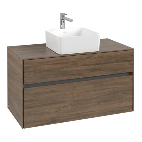 V&B Meuble sous lavabo Collaro 100x54,8x50 cm, vasque centrale, chêne Arizona