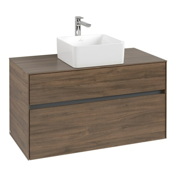V&B Meuble sous lavabo Collaro 100x54,8x50 cm, vasque centrale, chêne Arizona