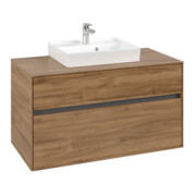 V&B Meuble sous lavabo Collaro 100x54,8x50 cm, vasque centrale, chêne Kansas-3