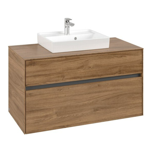 V&B Meuble sous lavabo Collaro 100x54,8x50 cm, vasque centrale, chêne Kansas