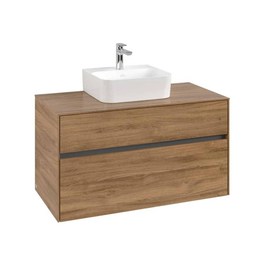 V&B Meuble sous lavabo Collaro 100x54,8x50 cm, vasque centrale, chêne Kansas