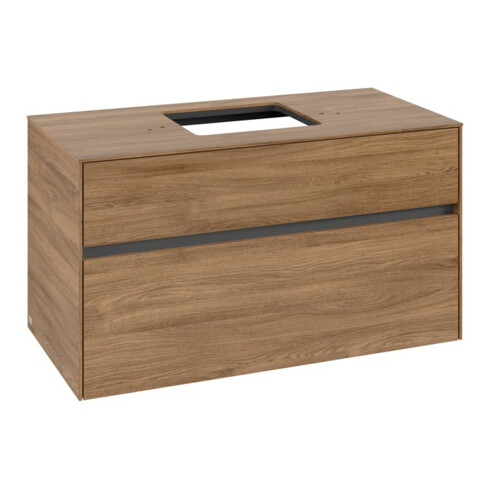 V&B Meuble sous lavabo Collaro 100x54,8x50 cm, vasque centrale, chêne Kansas