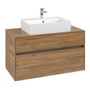 V&B Meuble sous lavabo Collaro 100x54,8x50 cm, vasque centrale, chêne Kansas-3