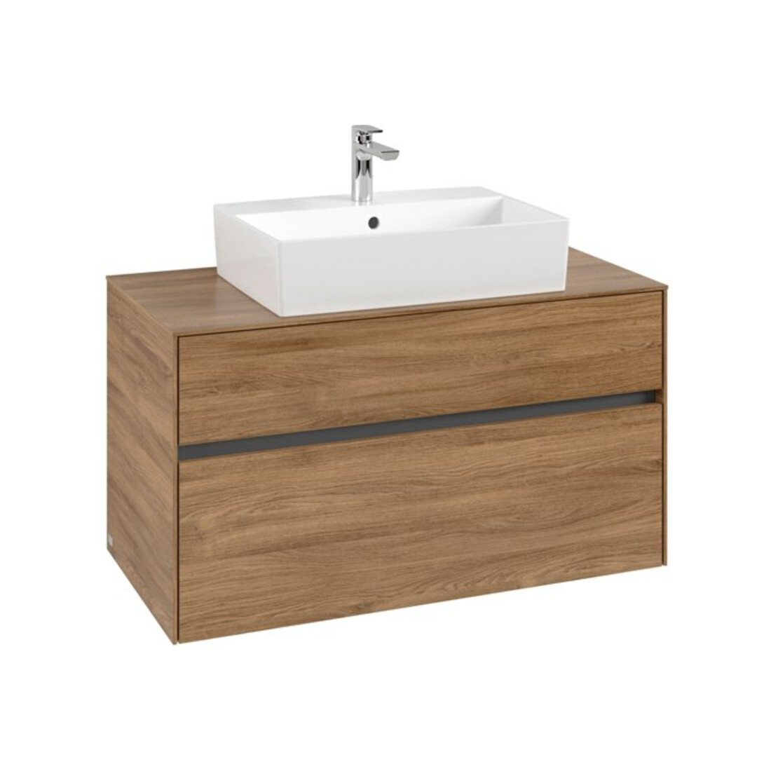 V&B Meuble sous lavabo Collaro 100x54,8x50 cm, vasque centrale, chêne Kansas