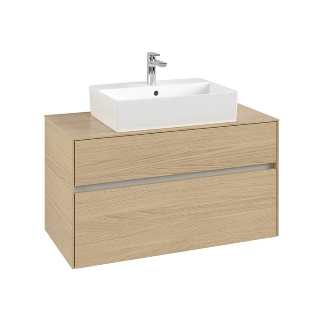 V&B Meuble sous lavabo Collaro 100x54,8x50 cm, vasque centrale, chêne nordique