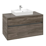 V&B Meuble sous lavabo Collaro 100x54,8x50 cm, vasque centrale, chêne pierre