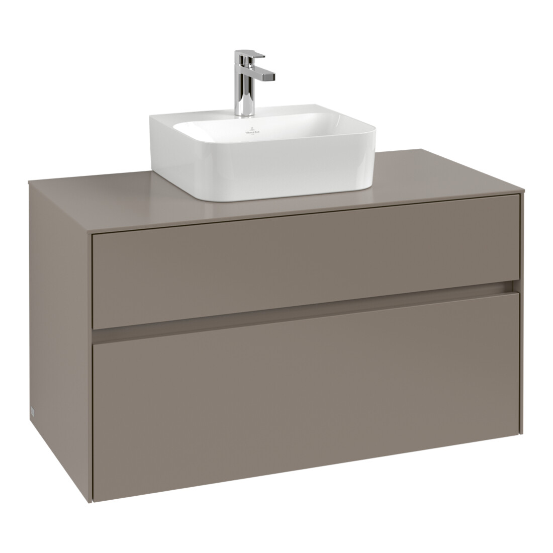 V&B Meuble sous-lavabo Collaro 100x54,8x50 cm, vasque centrale, vert doux