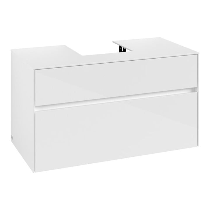 V&B Meuble sous lavabo Collaro 100x54,8x50 cm, vasque centrée, blanc brillant