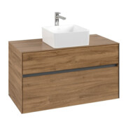 V&B Meuble sous-lavabo Collaro 100x54,8x50 cm, vasque centrée, chêne Kansas