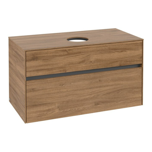 V&B Meuble sous-lavabo Collaro 100x54,8x50 cm, vasque centrée, chêne Kansas