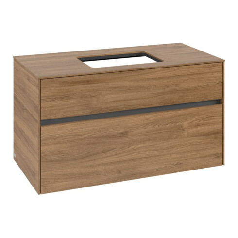 V&B Meuble sous lavabo Collaro 100x54,8x50 cm, vasque centrée, chêne Kansas