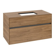 V&B Meuble sous lavabo Collaro 100x54,8x50 cm, vasque centrée, chêne Kansas-4