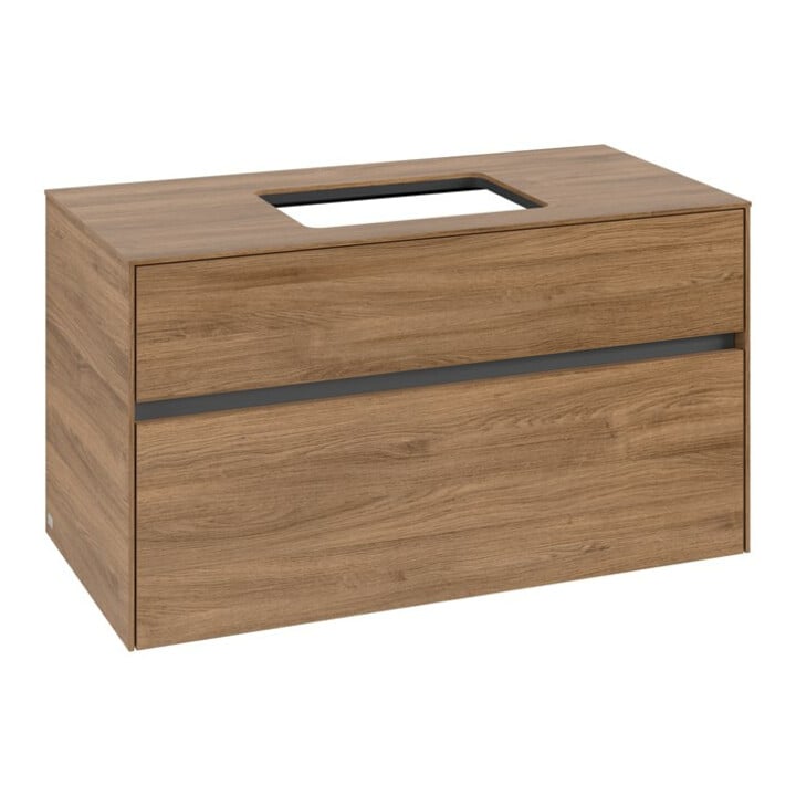 V&B Meuble sous lavabo Collaro 100x54,8x50 cm, vasque centrée, chêne Kansas