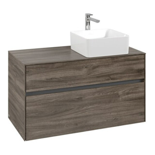 V&B Meuble sous lavabo Collaro 100x54,8x50 cm, vasque droite, chêne pierre