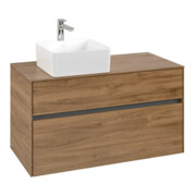 V&B Meuble sous lavabo Collaro 100x54,8x50 cm, vasque gauche, chêne Kansas-3