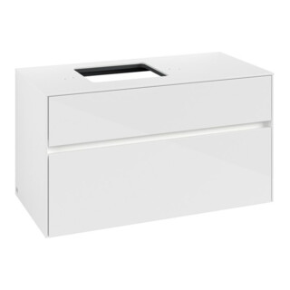 V&B Meuble sous lavabo Collaro 100x54,8x50 cm, WT l, LED 7,3 W, blanc glo