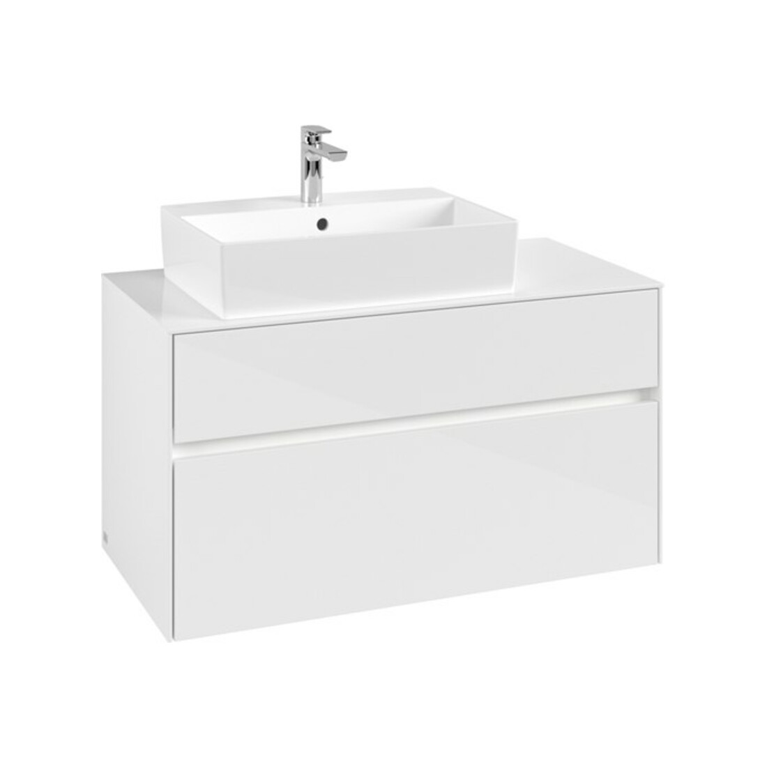 V&B Meuble sous lavabo Collaro 100x54,8x50 cm, WT l, LED 7,3 W, blanc glo