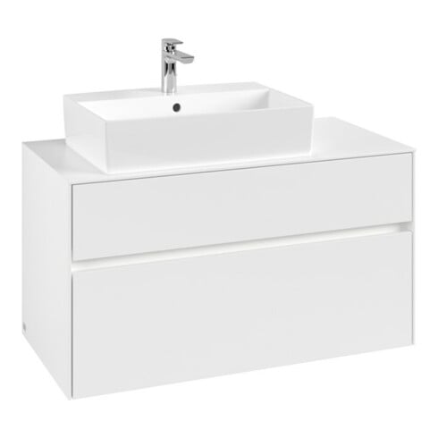 V&B Meuble sous lavabo Collaro 100x54,8x50 cm, WT l, LED 7,3 W, blanc mat